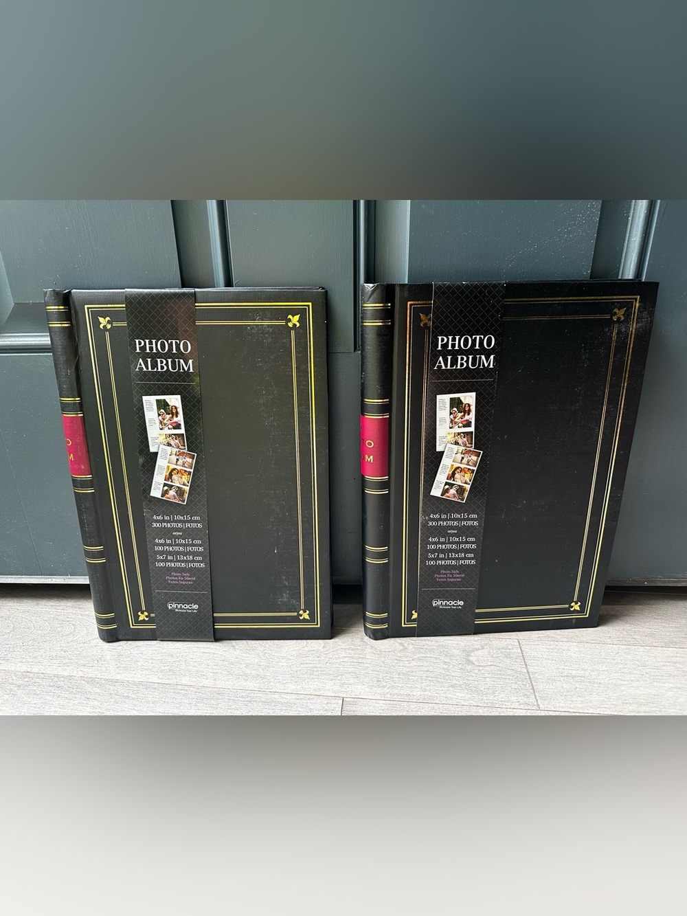 Lot Of 2 Pinnacle Black Gold Foil Photo Album Holds 300 4x6 or 100 5x7 NEW